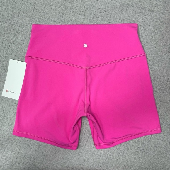 Lululemon Align Short High Rise Bike Shorts Sonic Pink 12 Nwt - Picture 5 of 9